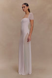 Wyatt Slinky And Mesh Maxi Dress Pale Pink