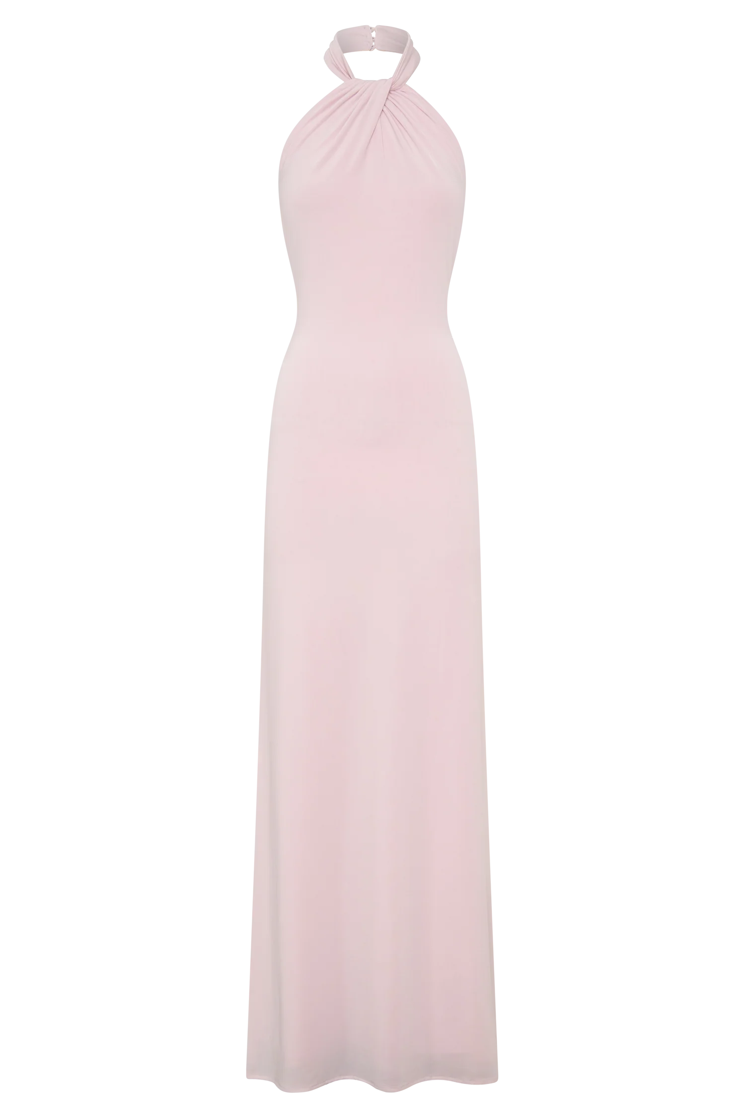 Elyna Slinky Halter Maxi Dress Pale Pink