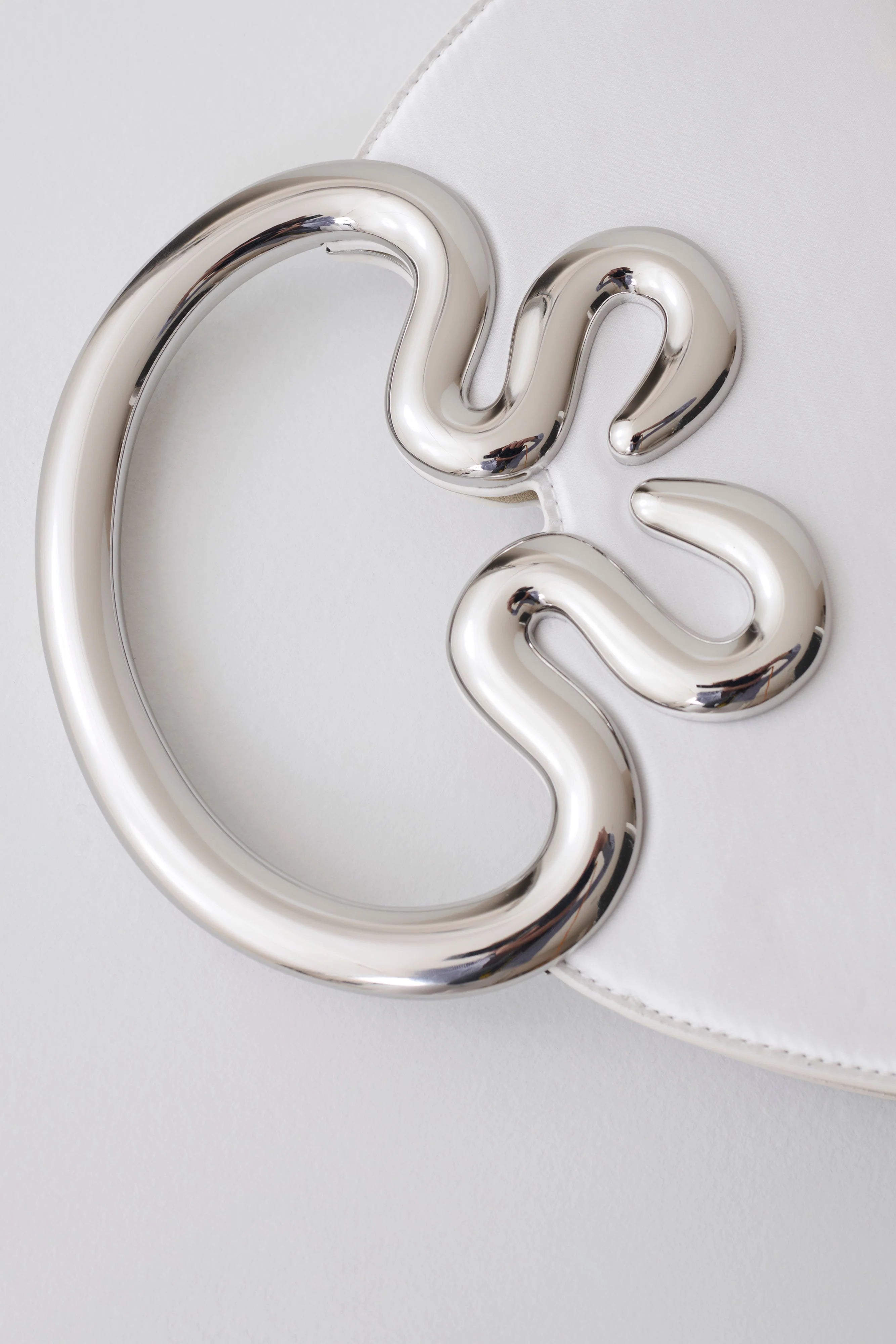 Elianne Satin Frame Clutch Bag White