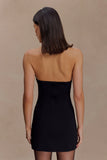 Christina Cross Over Mini Dress Black