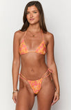 90 Swim Oceania Orange Floral Triangle Bikini Top