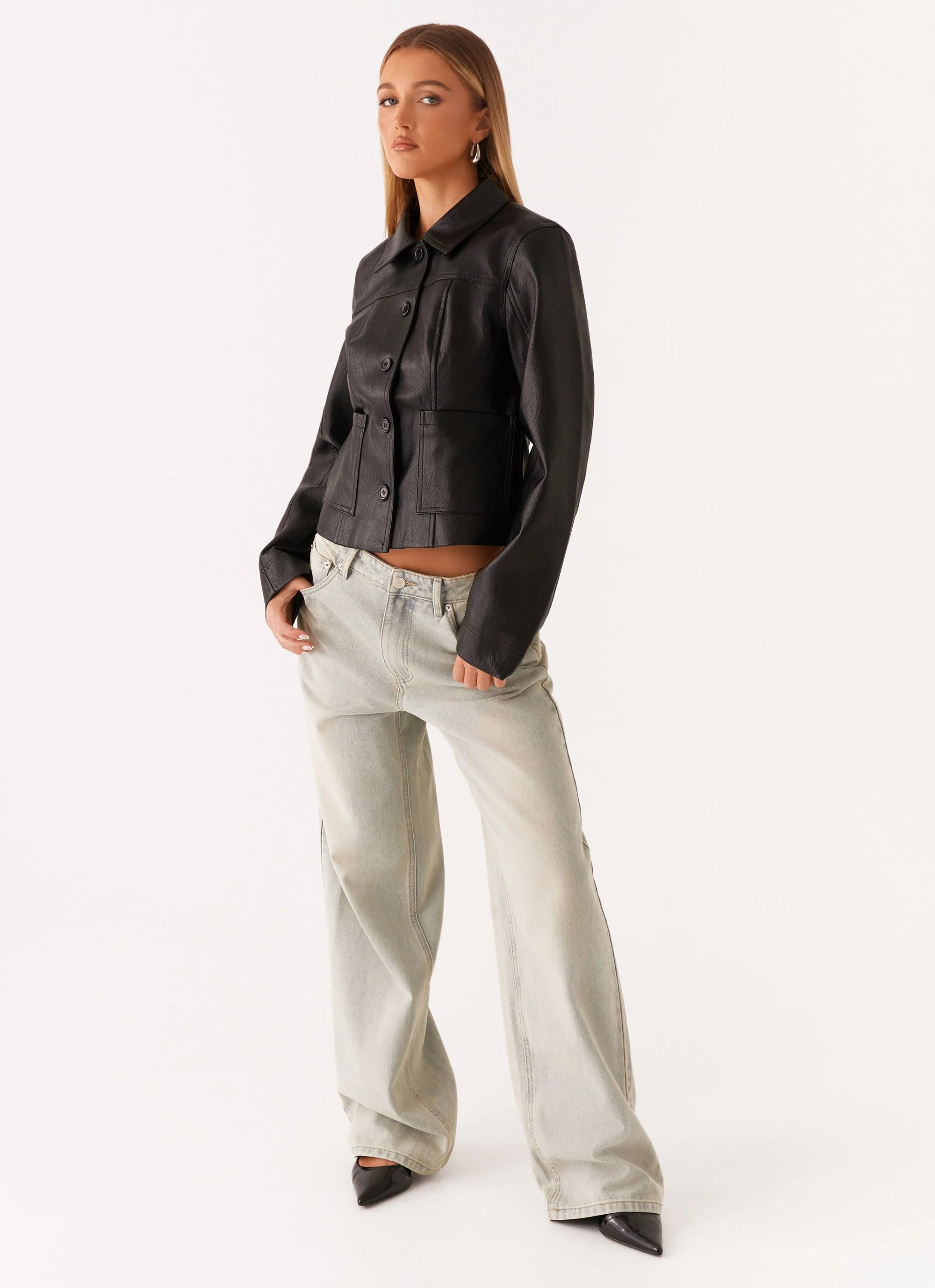 Verona Faux Leather Jacket Black