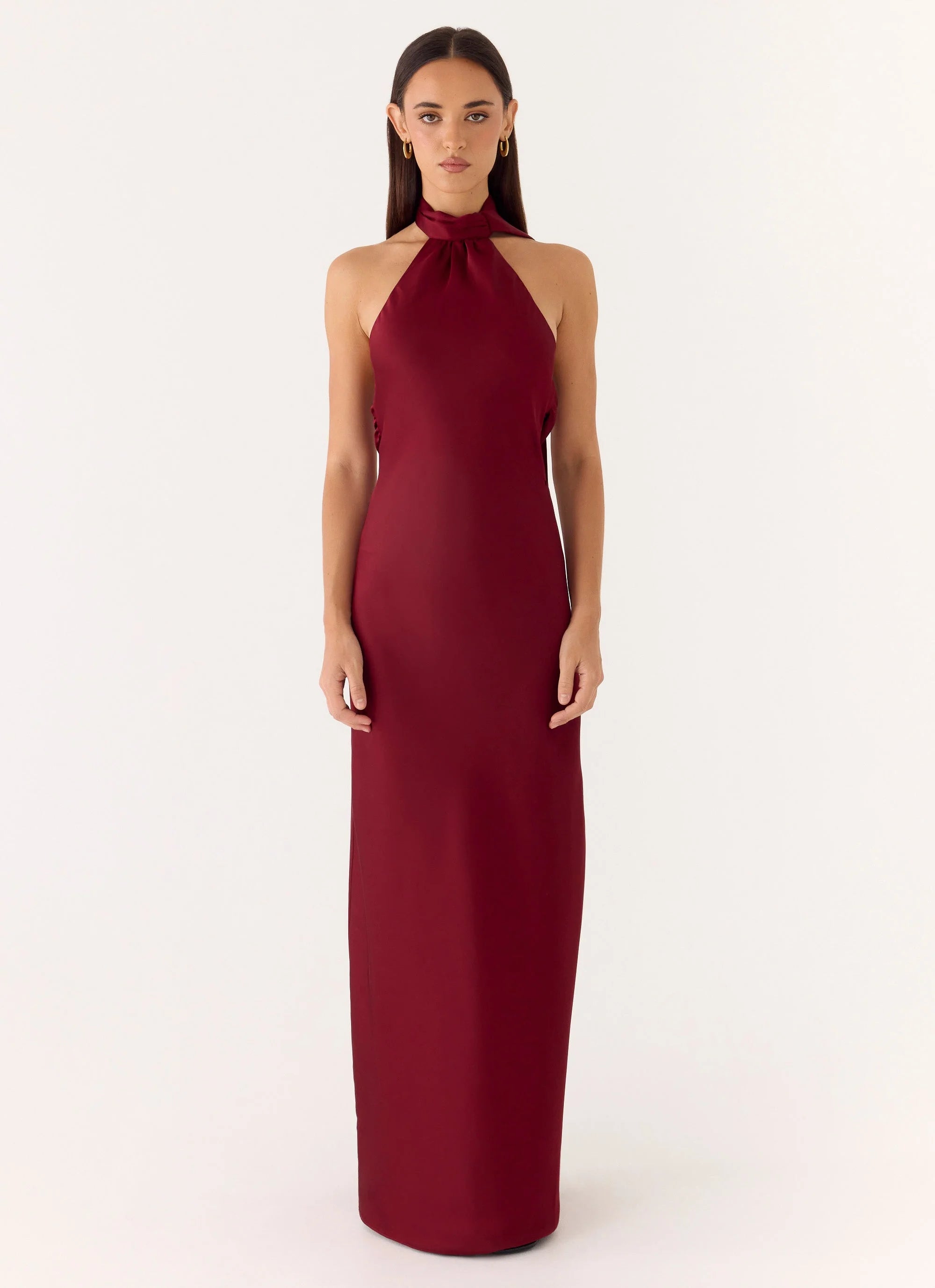 Keena Scarf Maxi Dress Merlot