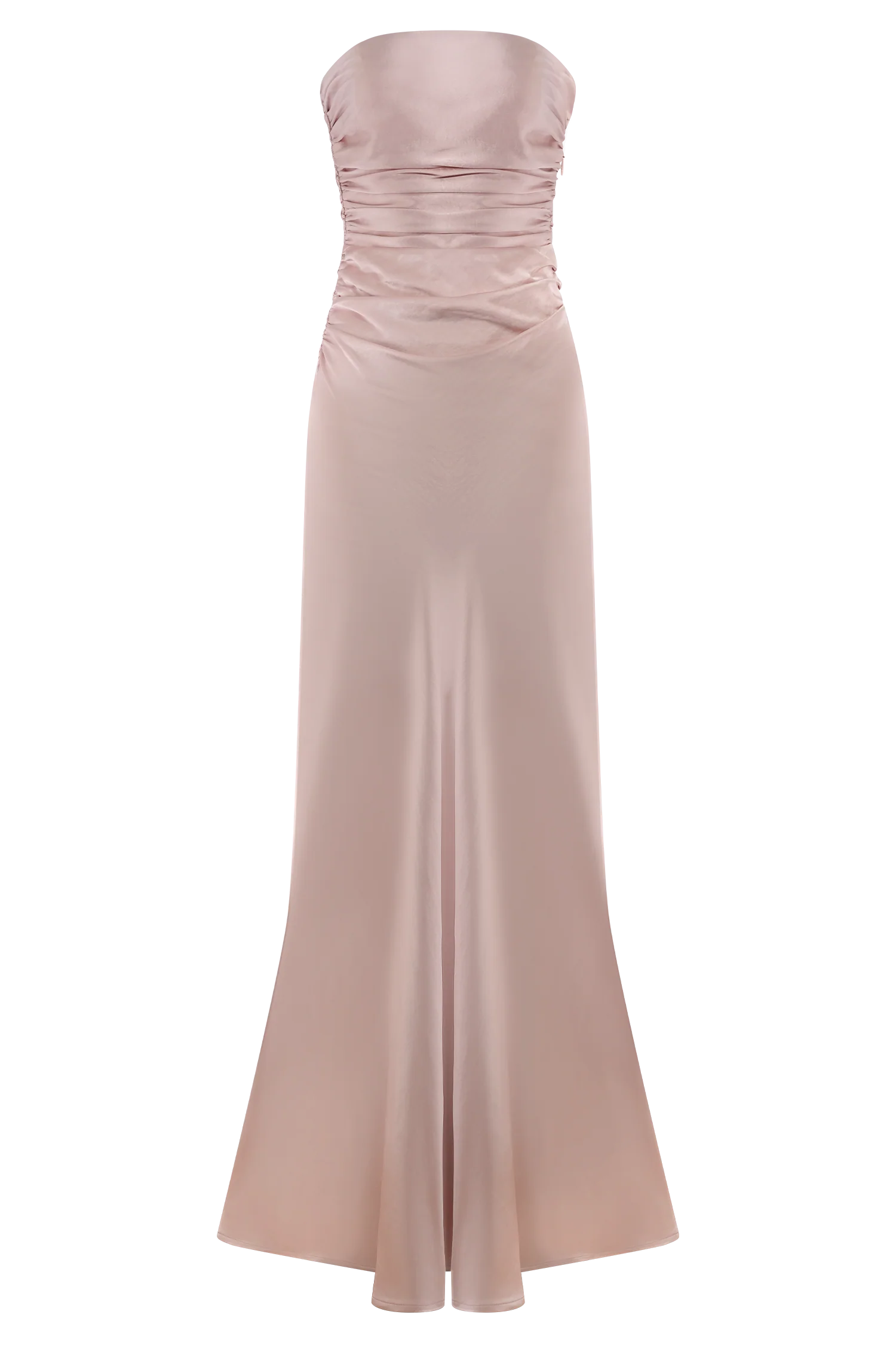 Cedar Strapless Satin Maxi Dress Soft Pink