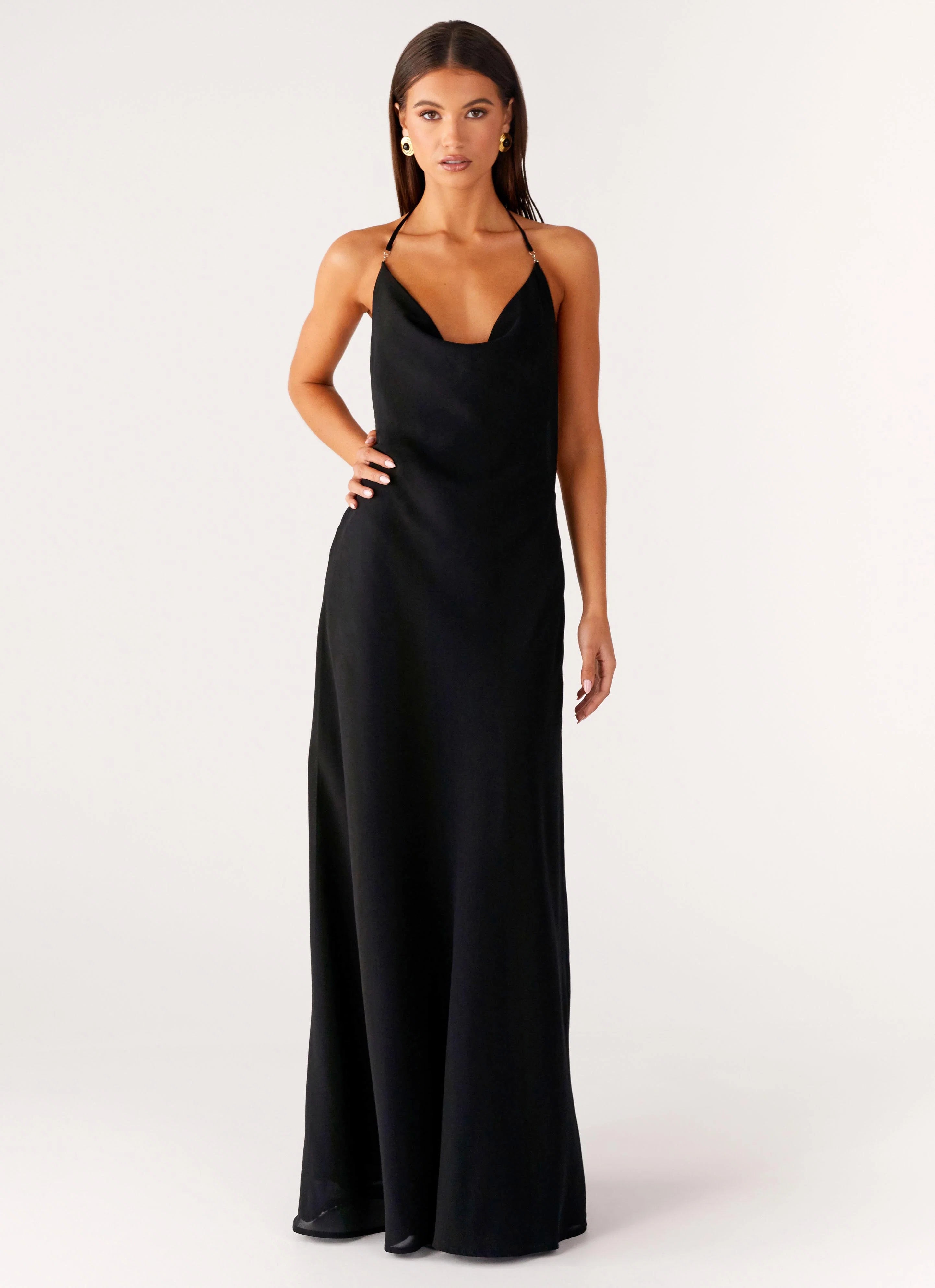 Morning Crush Cowl Maxi Dress Black