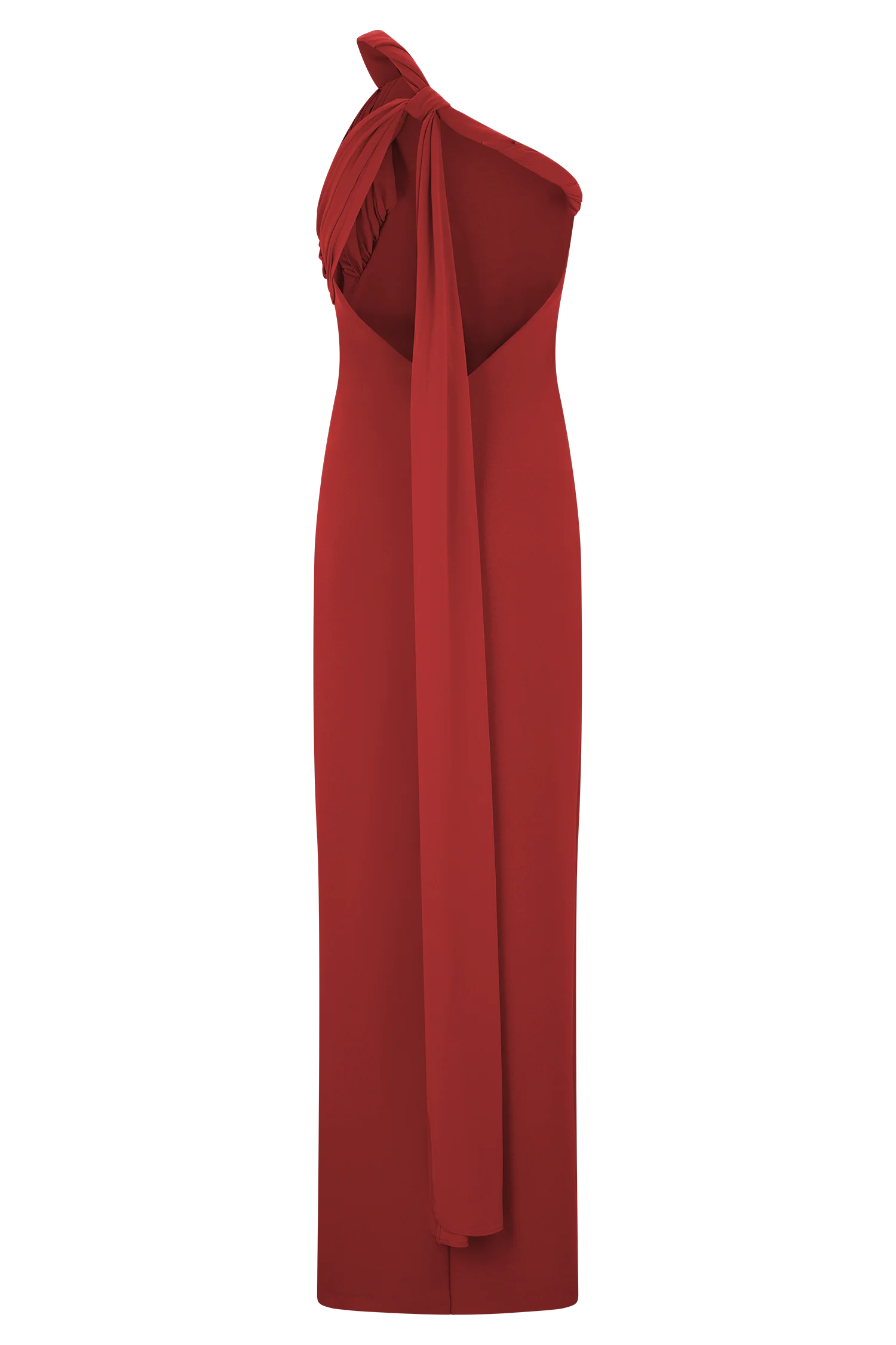 Philippa Knotted Crepe Maxi Dress Ruby