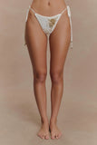 Huntleigh Crochet Bikini Bottom White Gold Sunshine Print