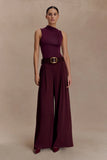 Hadleigh Sleeveless Slinky Top Burgundy