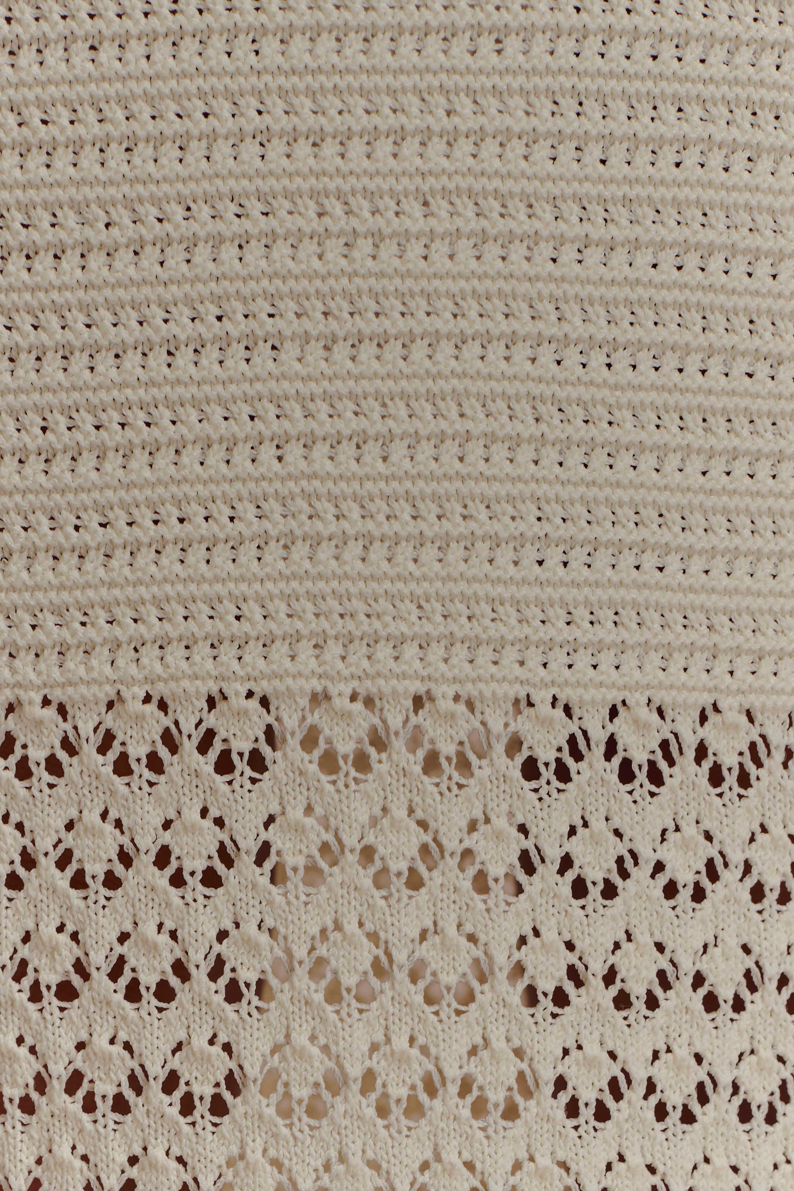 Madeline Scallop Knit Midi Skirt Ivory