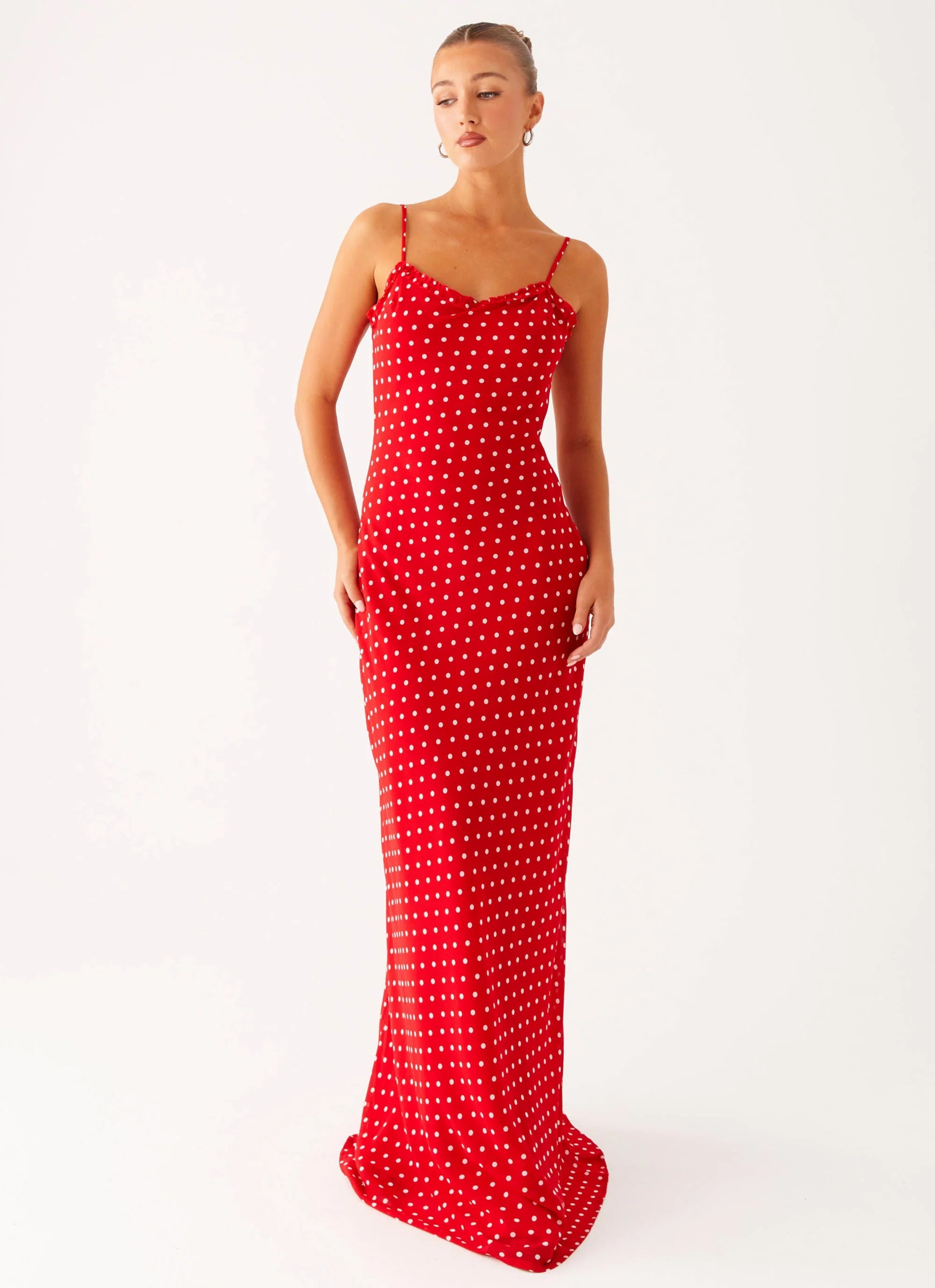 Pareo Maxi Dress Red Polka Dot