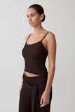 Mattais Boucle Knit Top Dark Chocolate