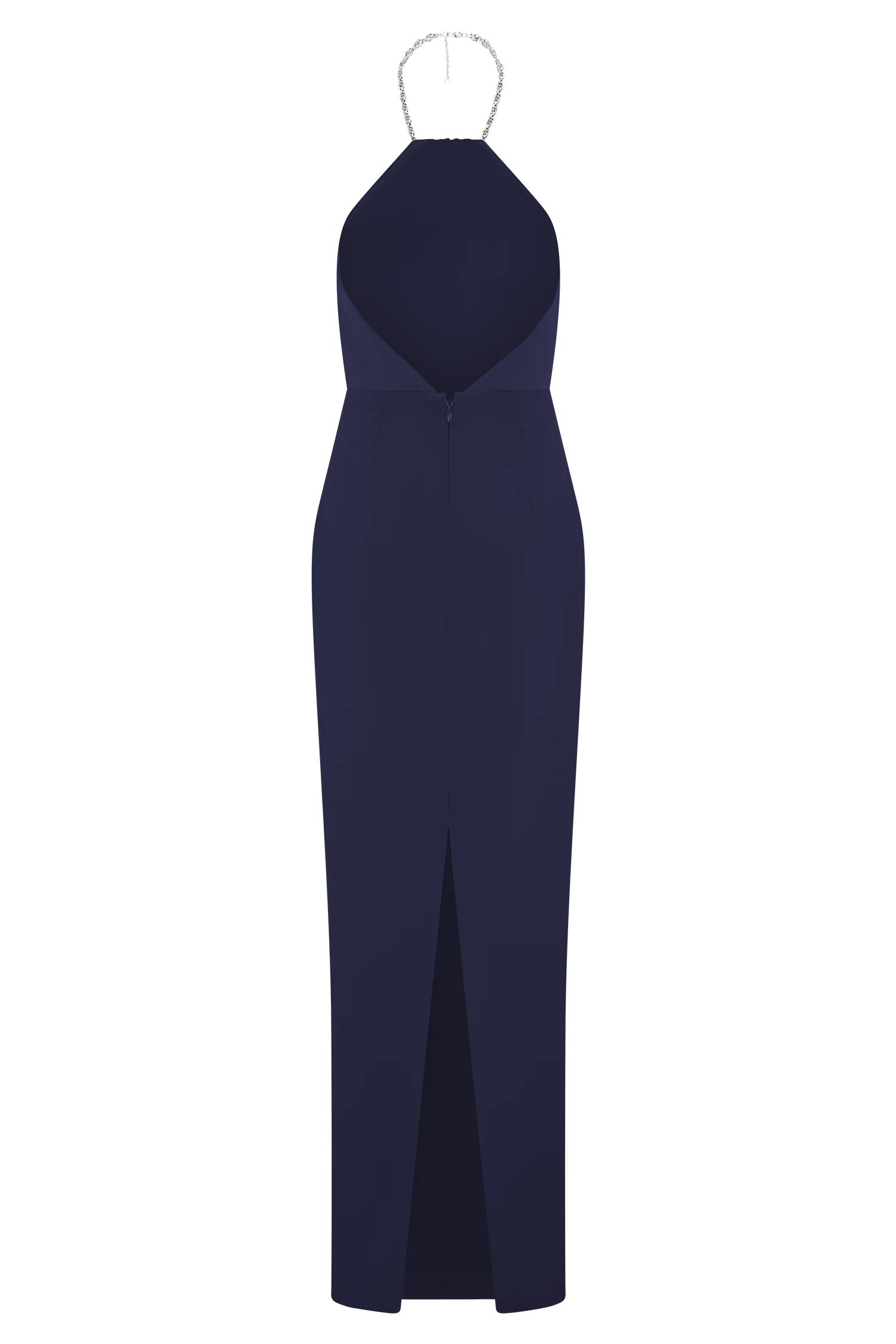 Elina Satin Necklace Maxi Dress Navy