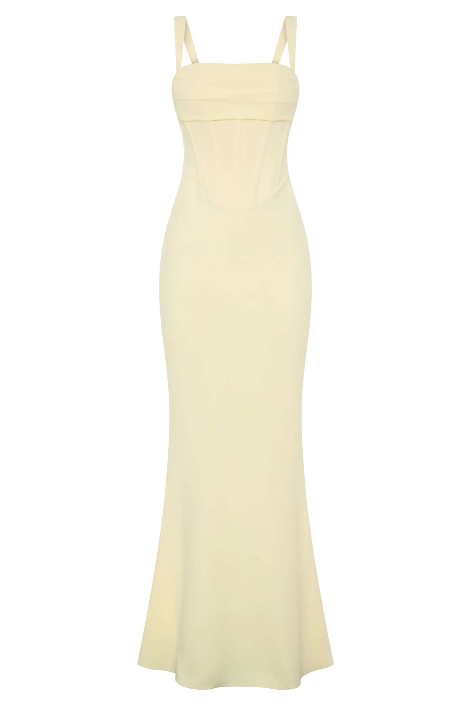 Luella Crepe Corset Maxi Dress Lemon