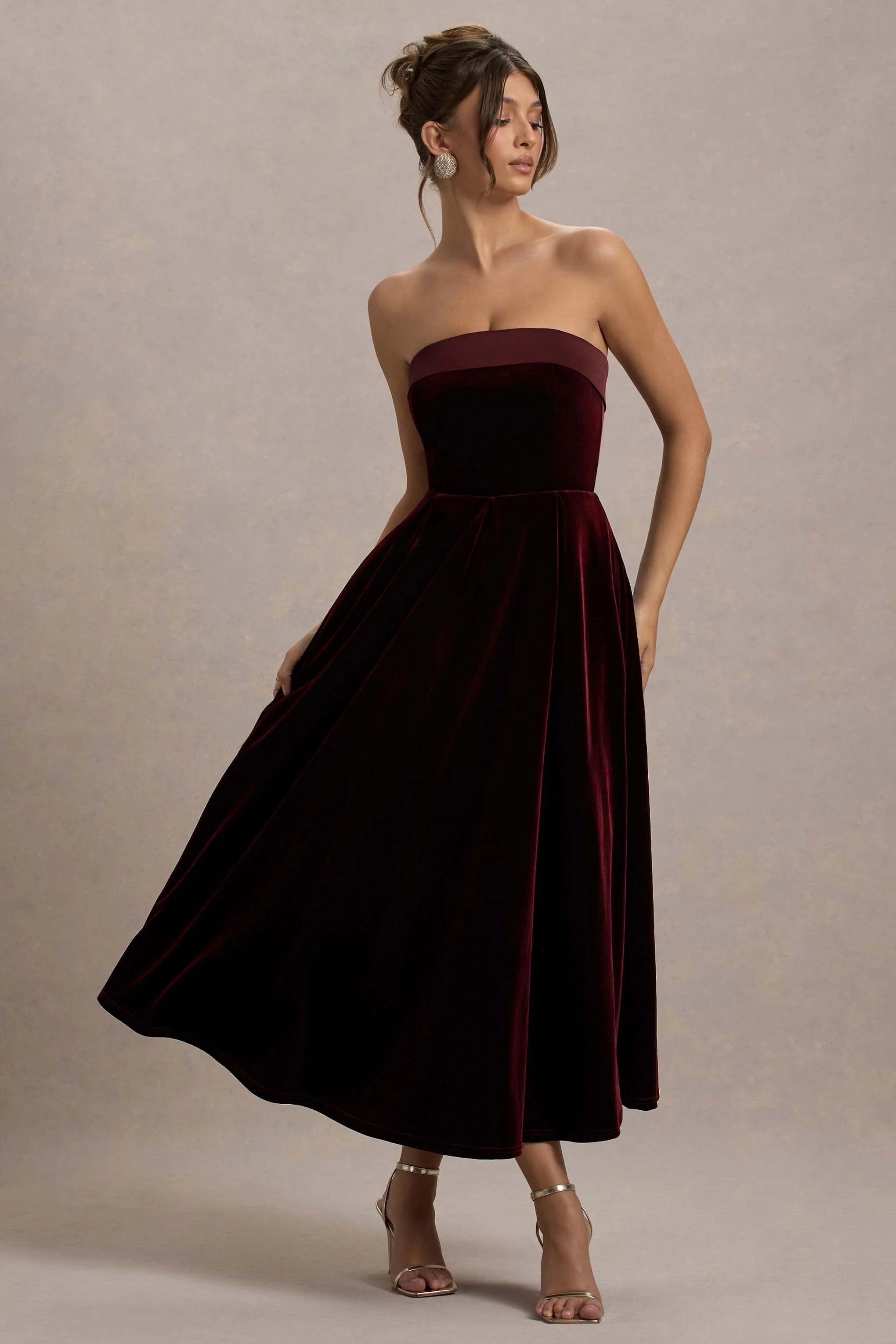 Delray Port Velvet Bandeau Midi Dress