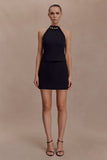 Abeda Cotton Top With Hardware Black