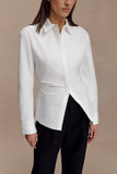 Millie Tie Back Cotton Shirt White