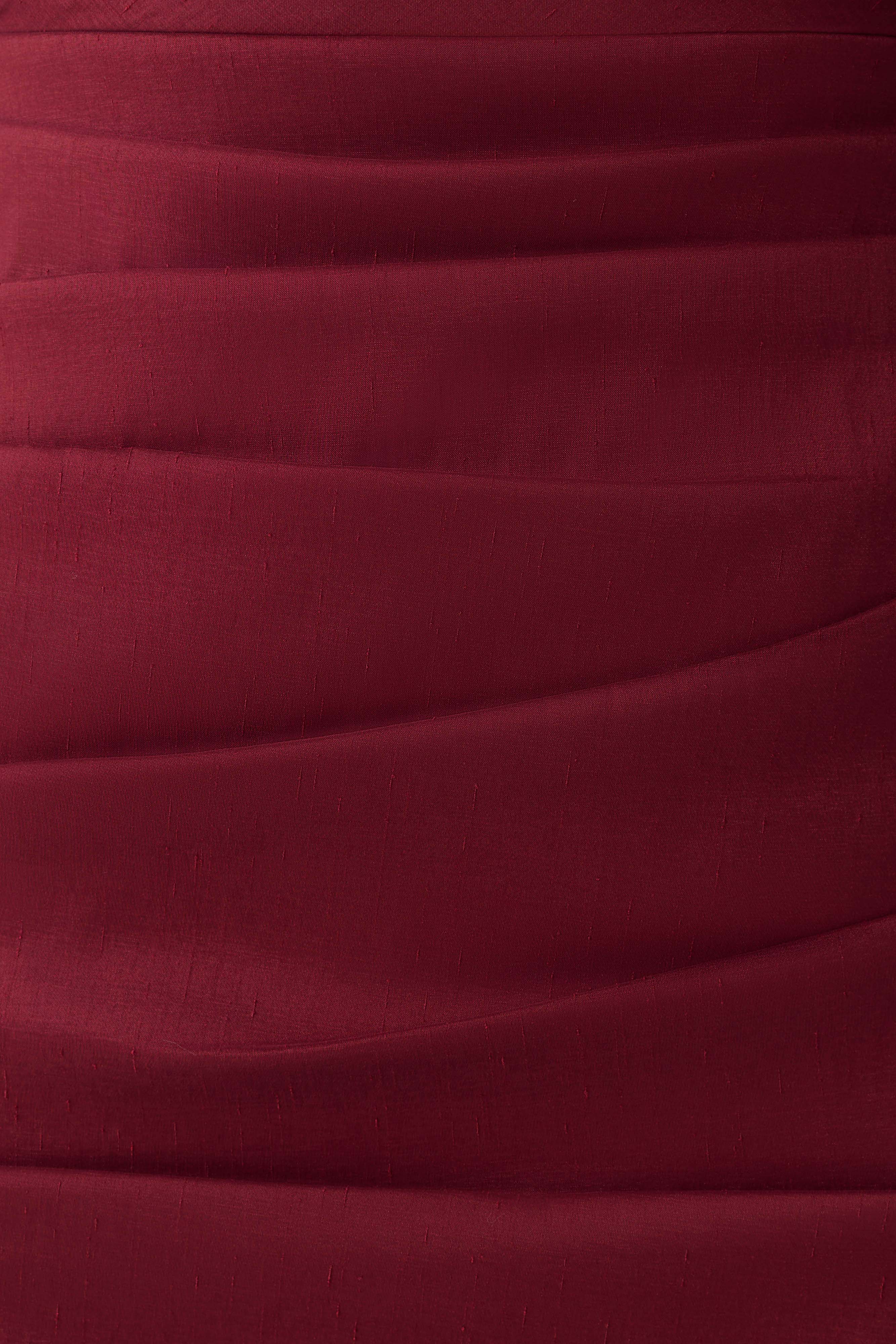 Thelma Bardot Maxi Dress Wine