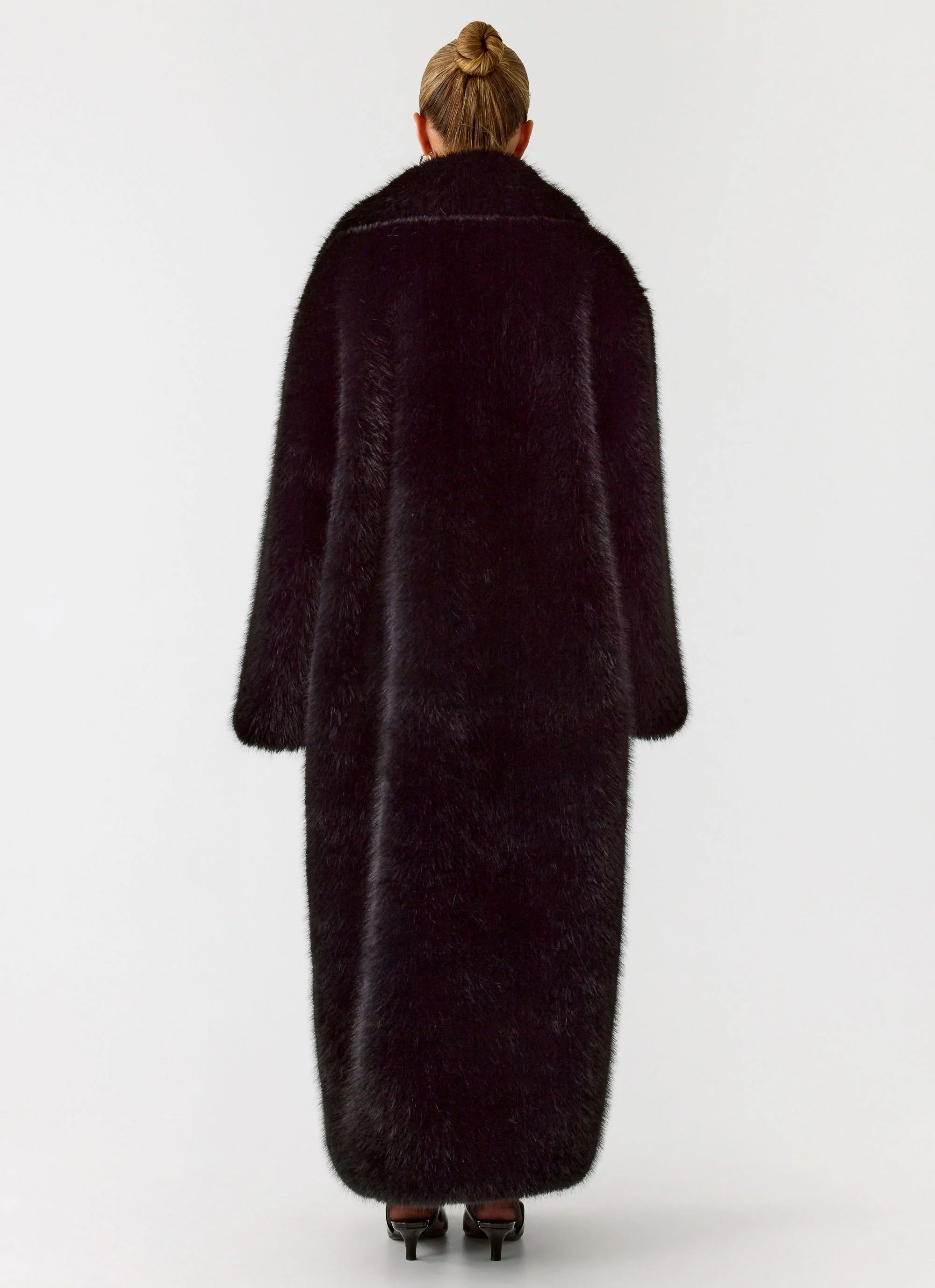 Kamil Faux Fur Maxi Coat Black