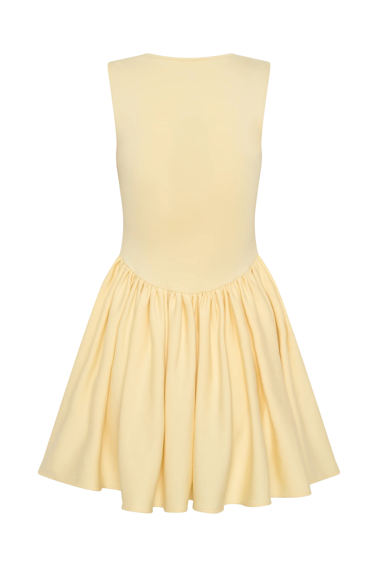 Sharon Scuba Jersey Mini Dress Pastel Lemon