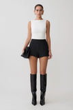 Kyra Open Back Scuba Crepe Top White