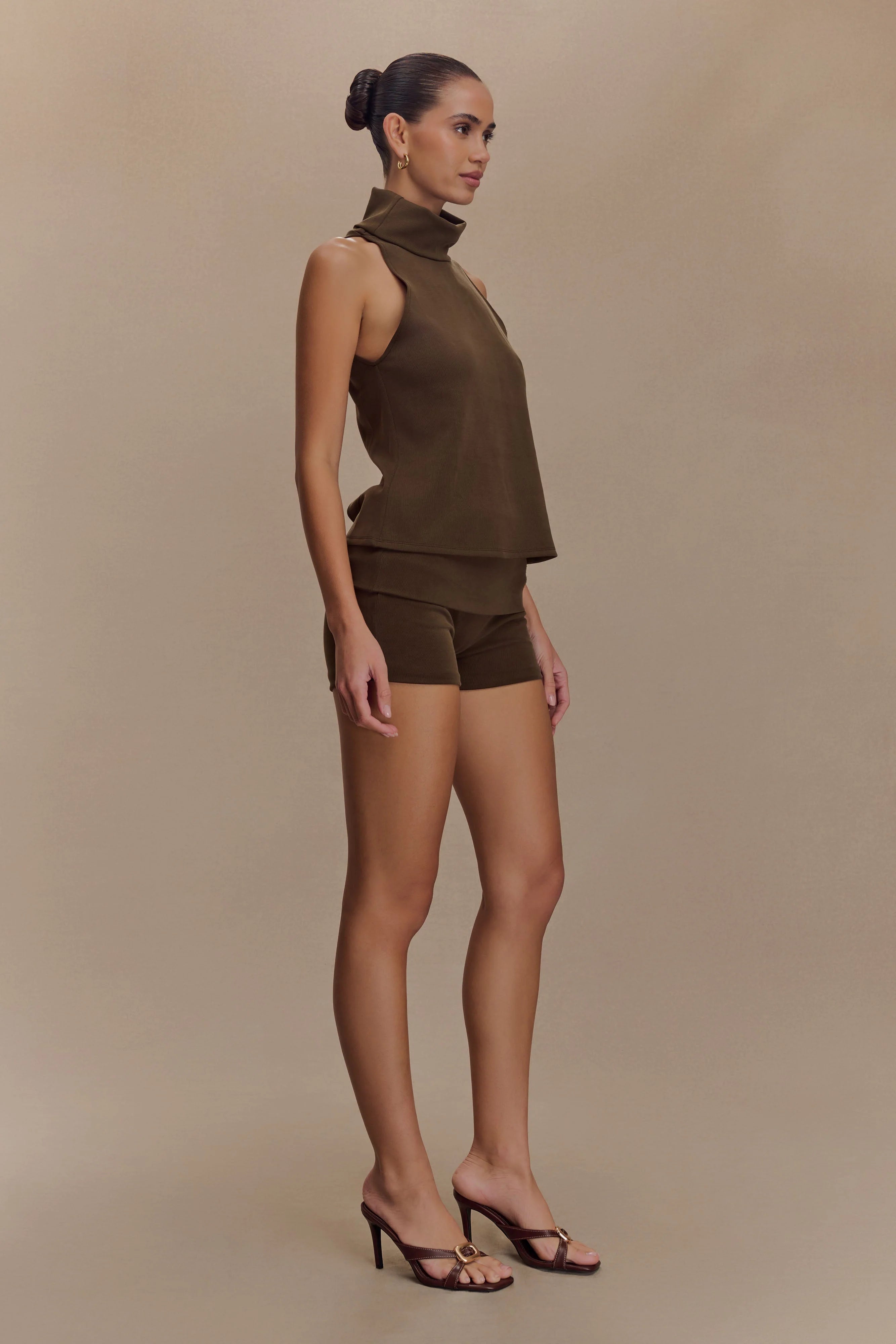 Birdie Fold Over Shorts Chocolate