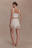 Nina Lace And Satin Mini Skirt Ivory