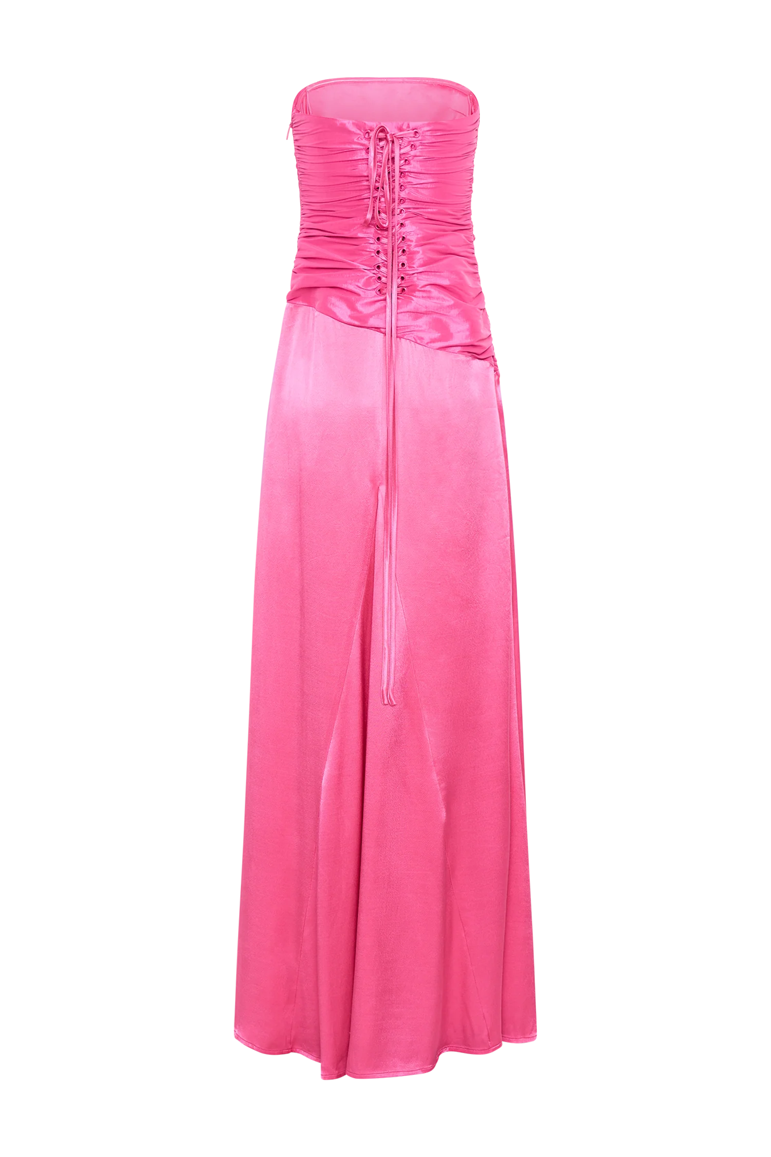 Serena Strapless Taffeta Maxi Dress Crimson Pink