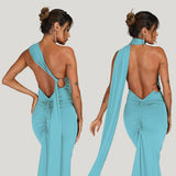 Women Sexy Backless Dress Bodycon Sleeveless Open Back Maxi Dress Formal Cocktail Wedding Guest