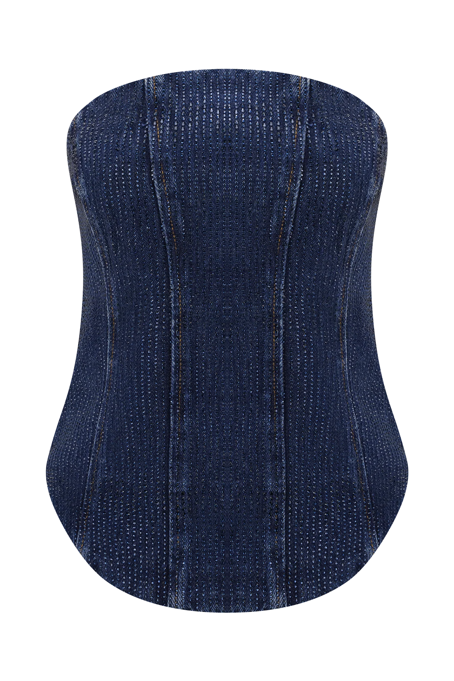Monte Strapless Diamante Denim Corset Midnight Blue