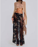 Women Sheer Poncho Top Multiway Knit Crochet Asymmetric Mesh Cover Up Going Out Clubwear