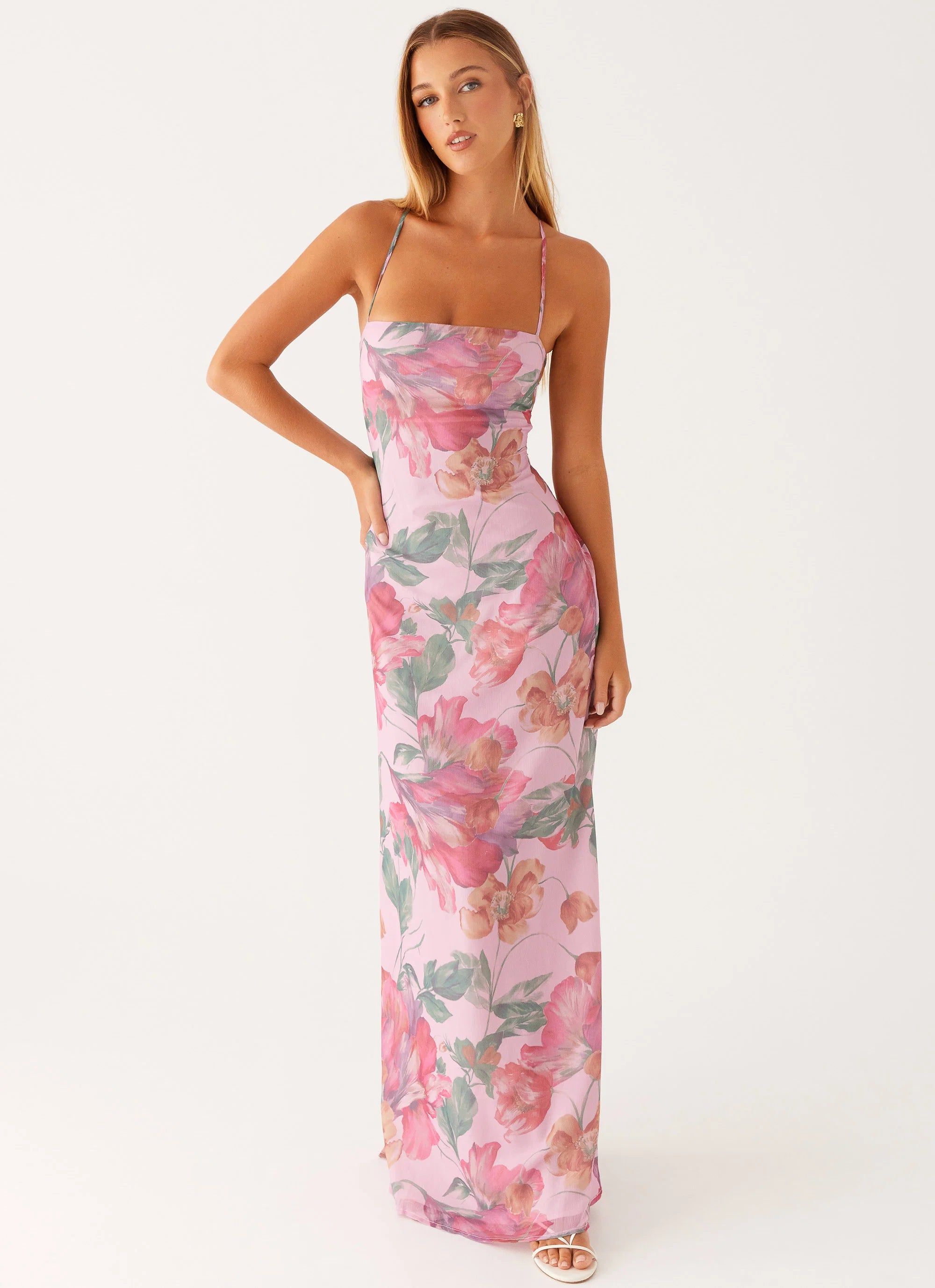 Peggy Maxi Dress Pink Floral