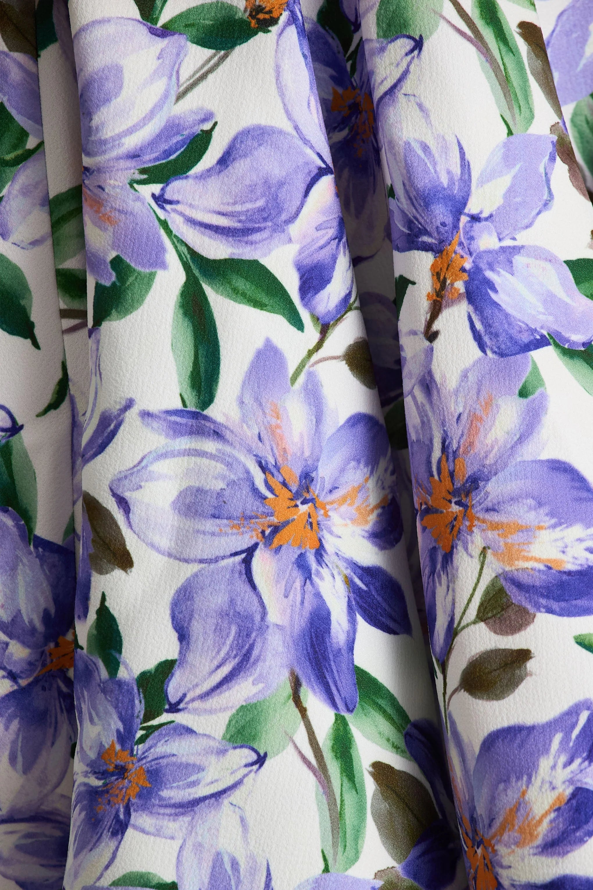 Gabrielle Purple Lily Print Boat Neck Skater Mini Dress