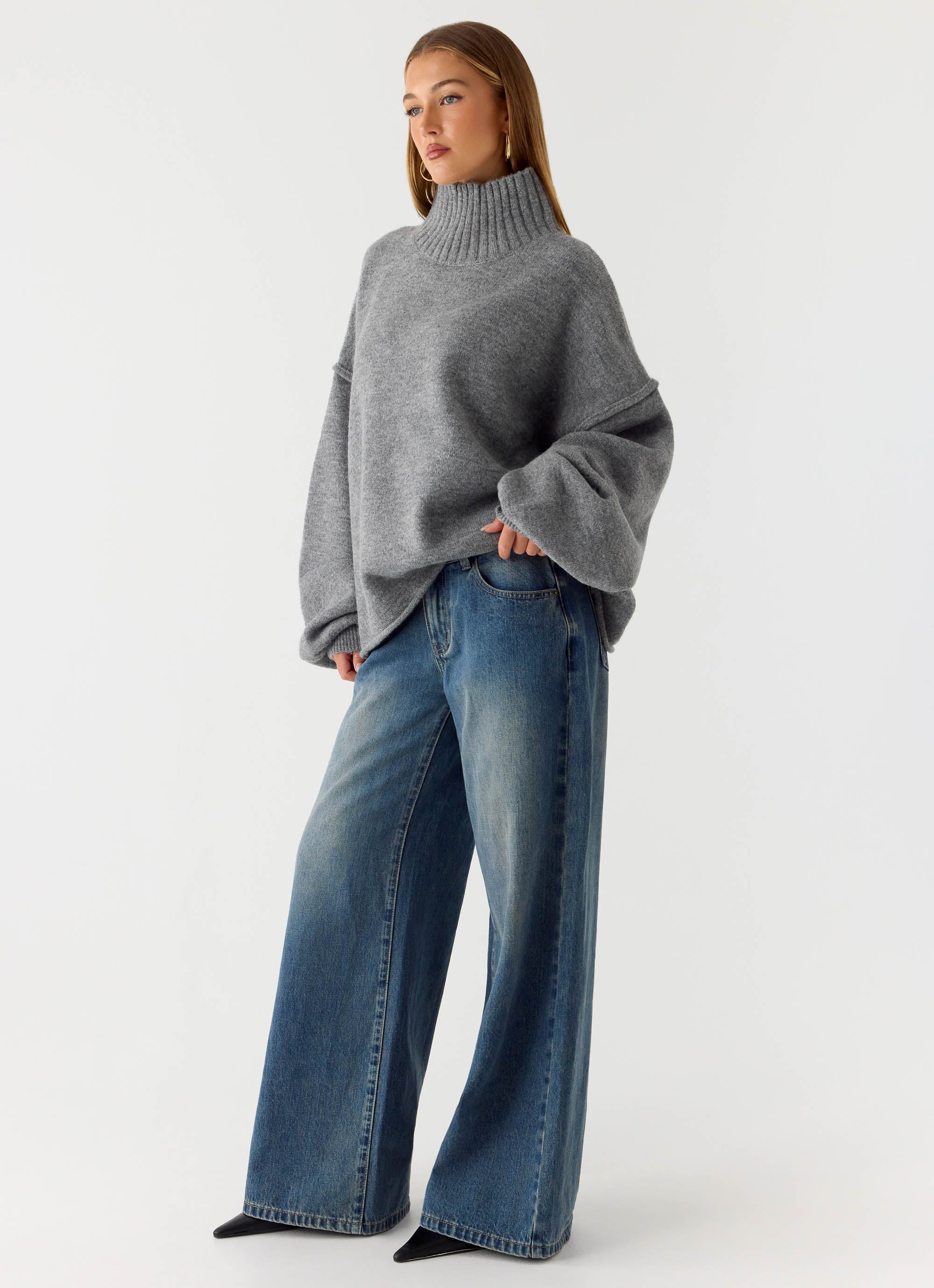 Roux Knit Sweater Grey