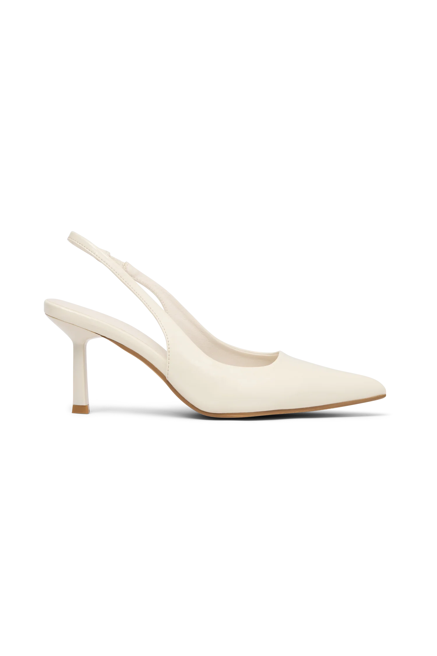 Dasha Patent Sling Back Heels Ivory