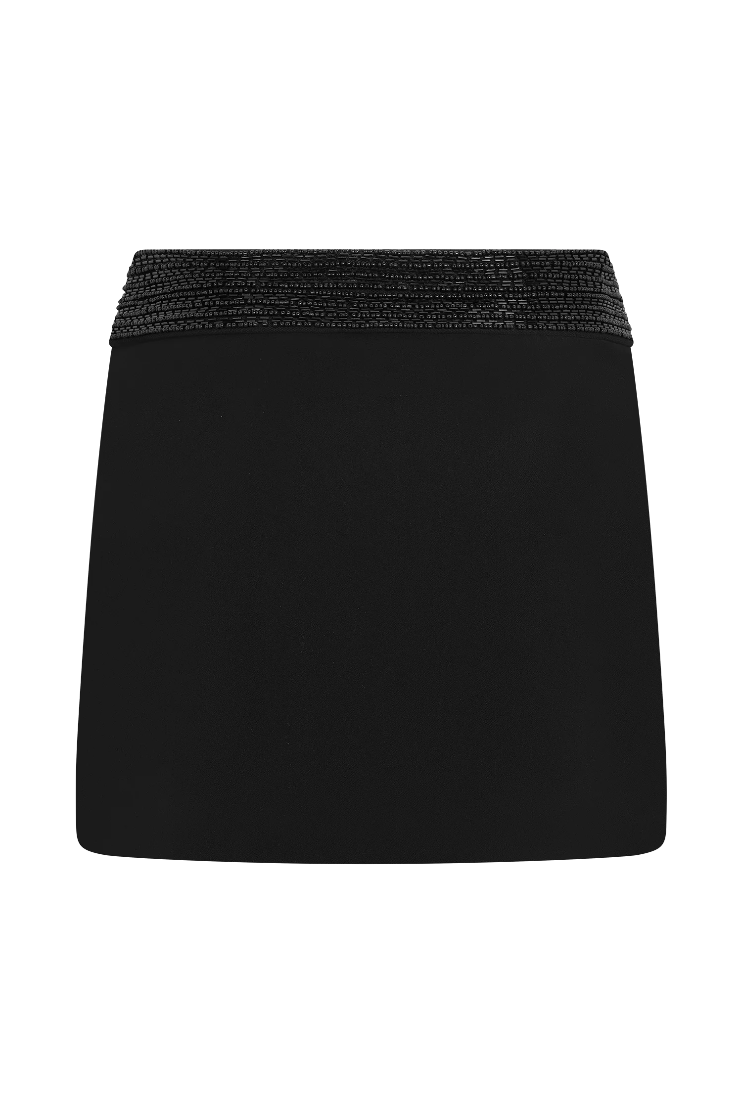 Emilia Beaded Waistband Mini Skirt Black