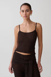 Mattais Boucle Knit Top Dark Chocolate