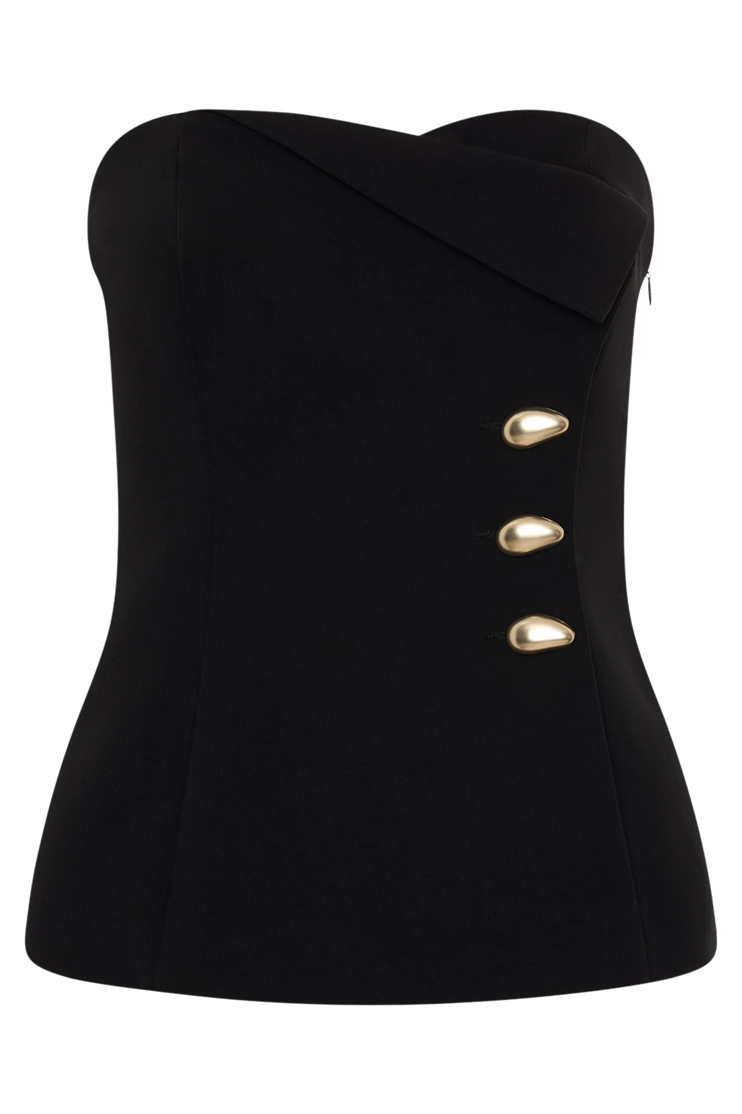 Lindie Strapless Suiting Top Black
