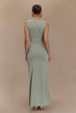 Beck Plunge Maxi Dress With Floral Hardware Basil