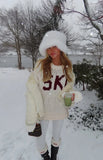 Jasmine Ski Cream Jacquard Chunky Knit Sweater