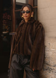 Naylor Faux Fur Jacket Chocolate