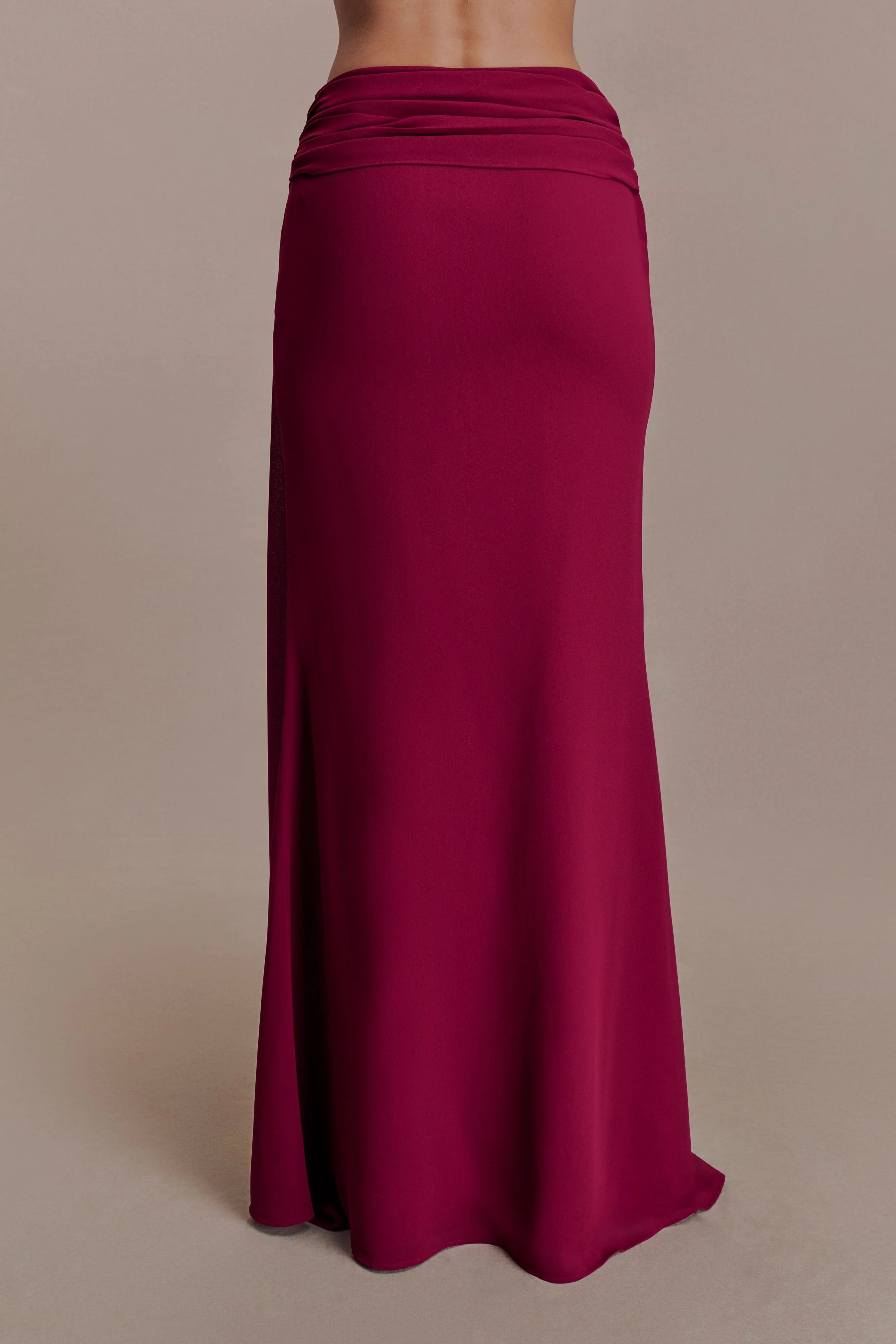 Celina Chiffon Overlay Maxi Skirt Cherry Red