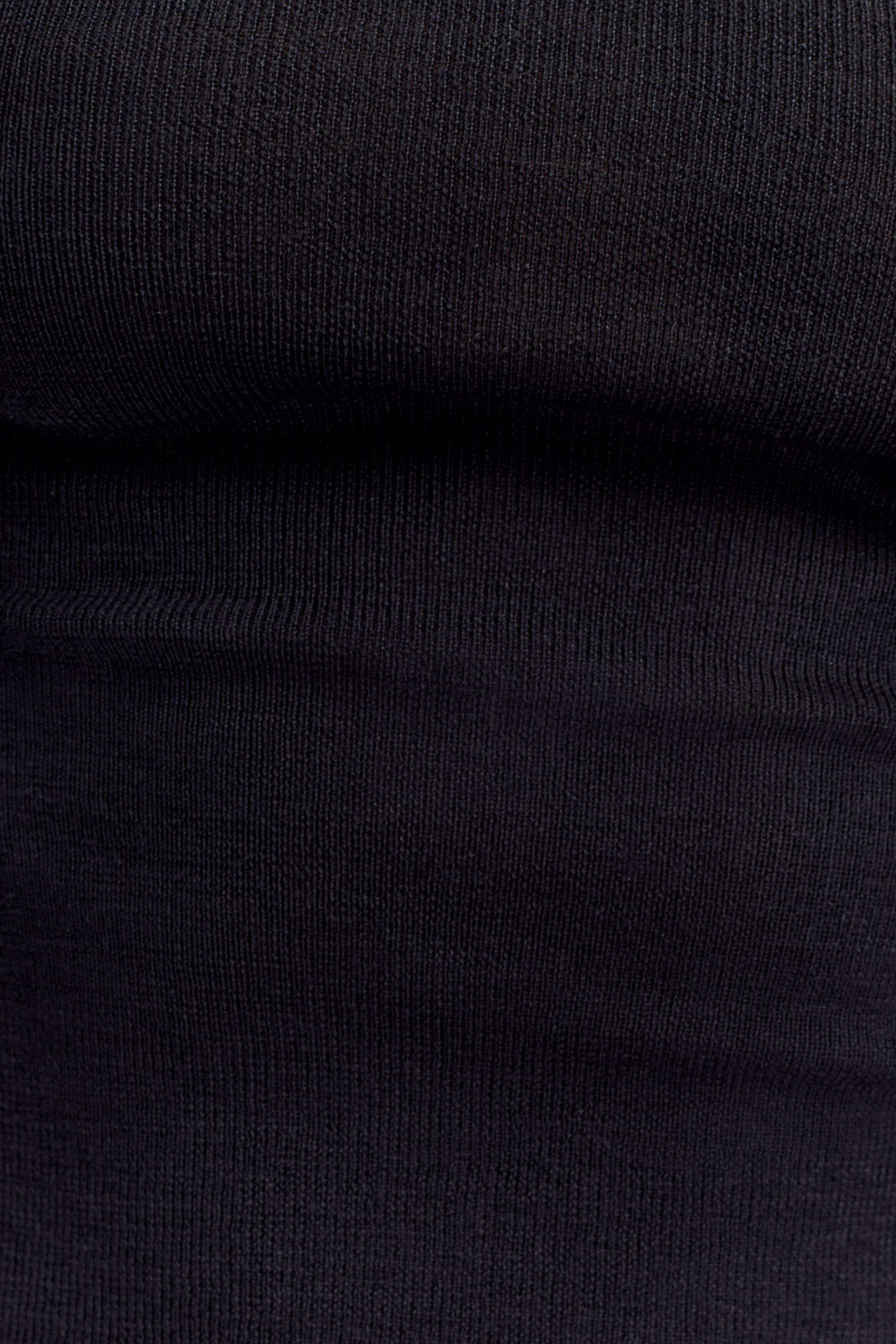 Paedyn Merino Wool Ribbed Long Sleeve Top Black