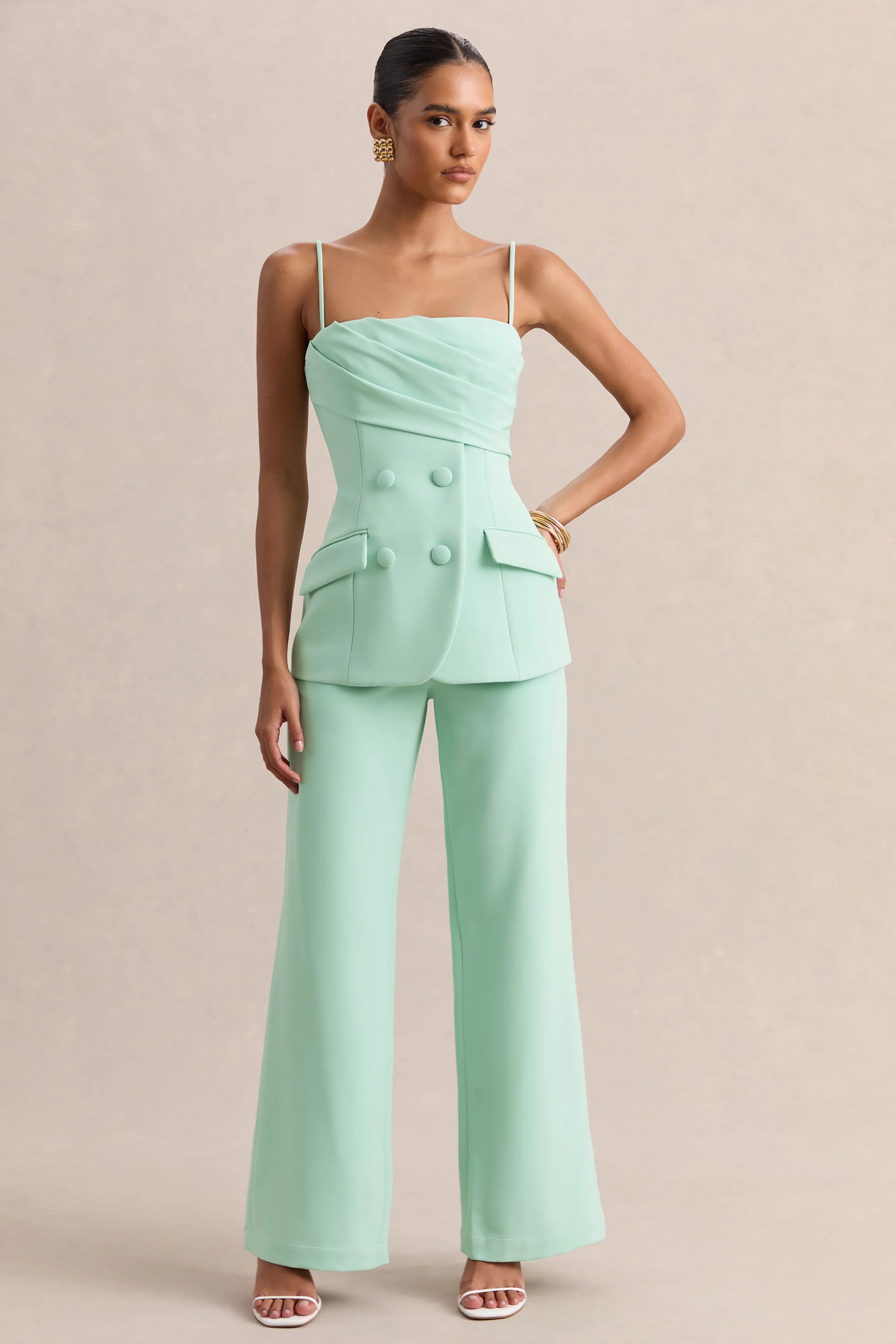 Malou Sage Tailored Trousers