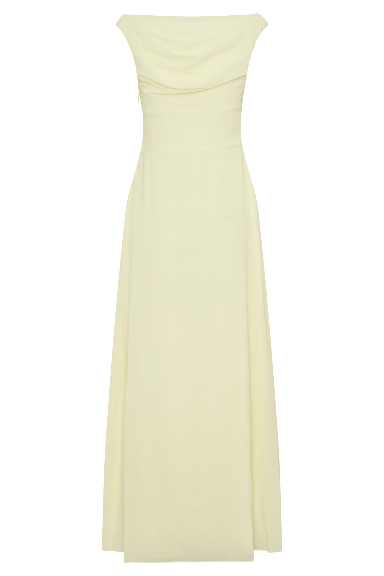 Mabel Off Shoulder Chiffon Maxi Dress Lemon