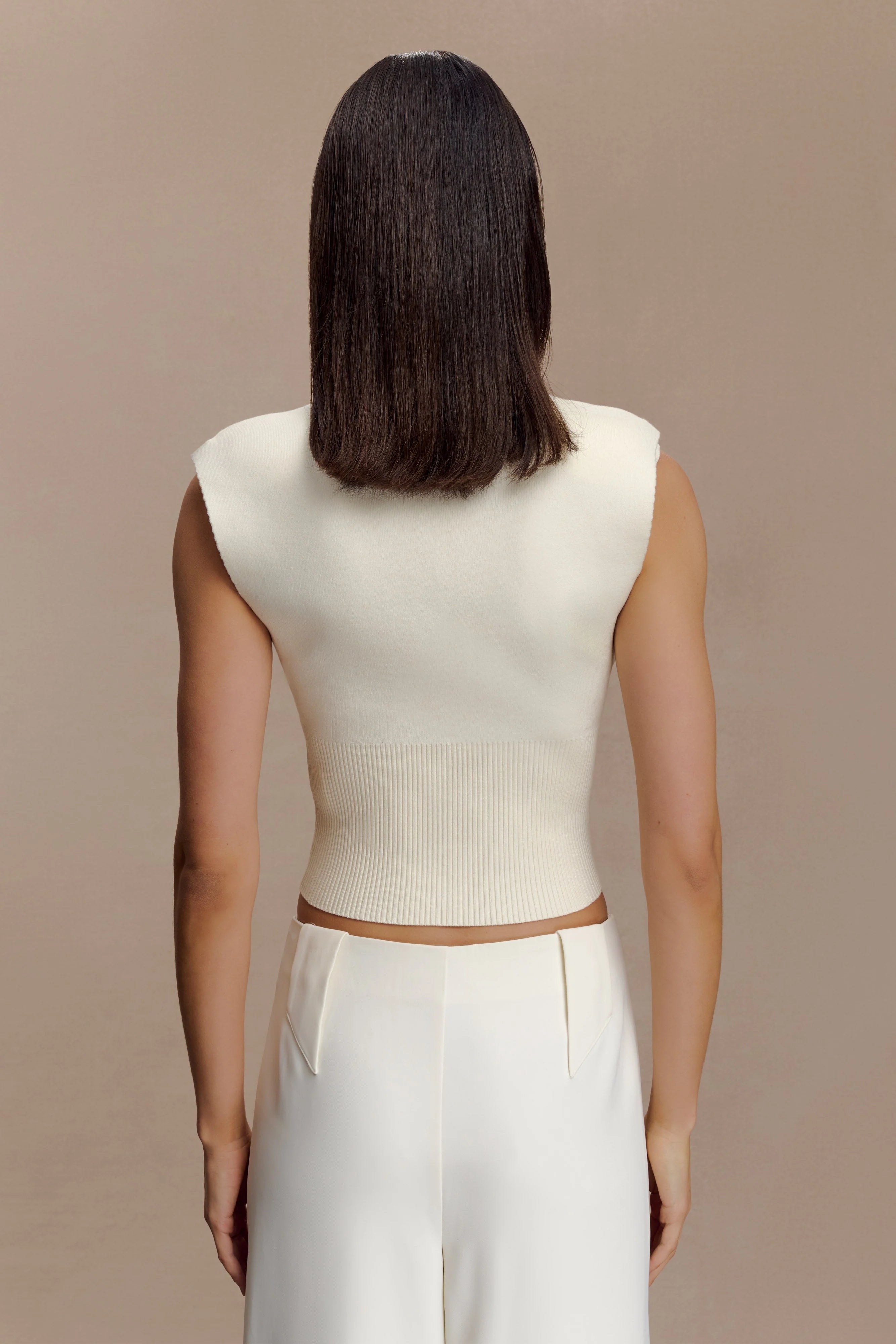 Sharpay Sleeveless Knit Top Ivory