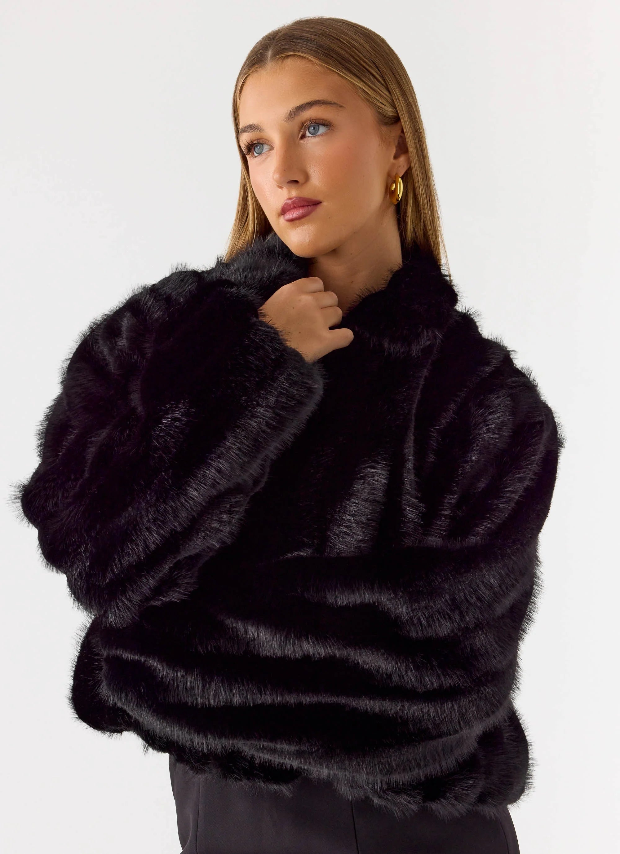 Naylor Faux Fur Jacket Black