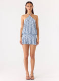 Keay Mini Dress Blue Mocha Dot