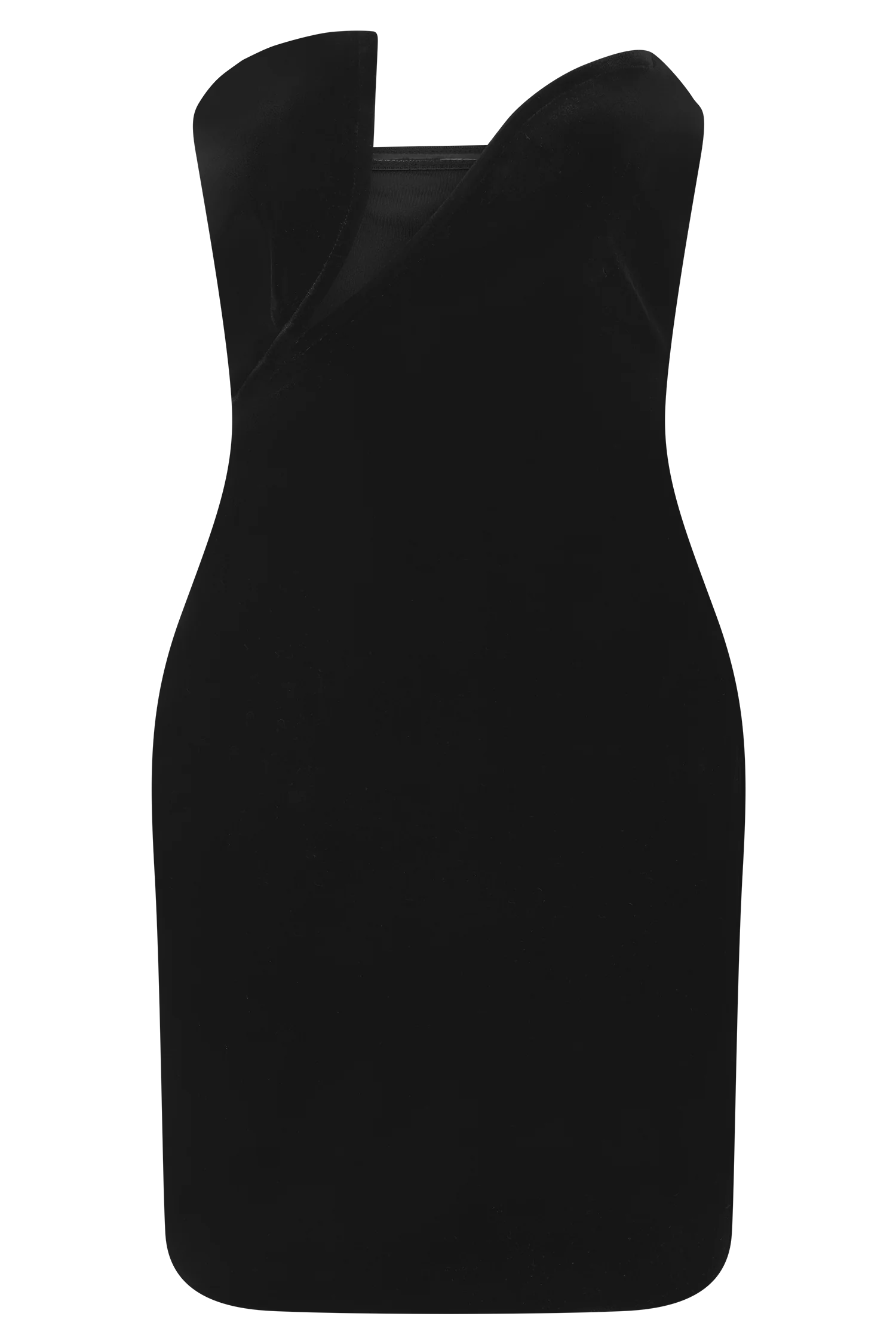 Paulina Velvet Strapless Mini Dress Black
