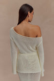 Reagan Off Shoulder Knit Top White