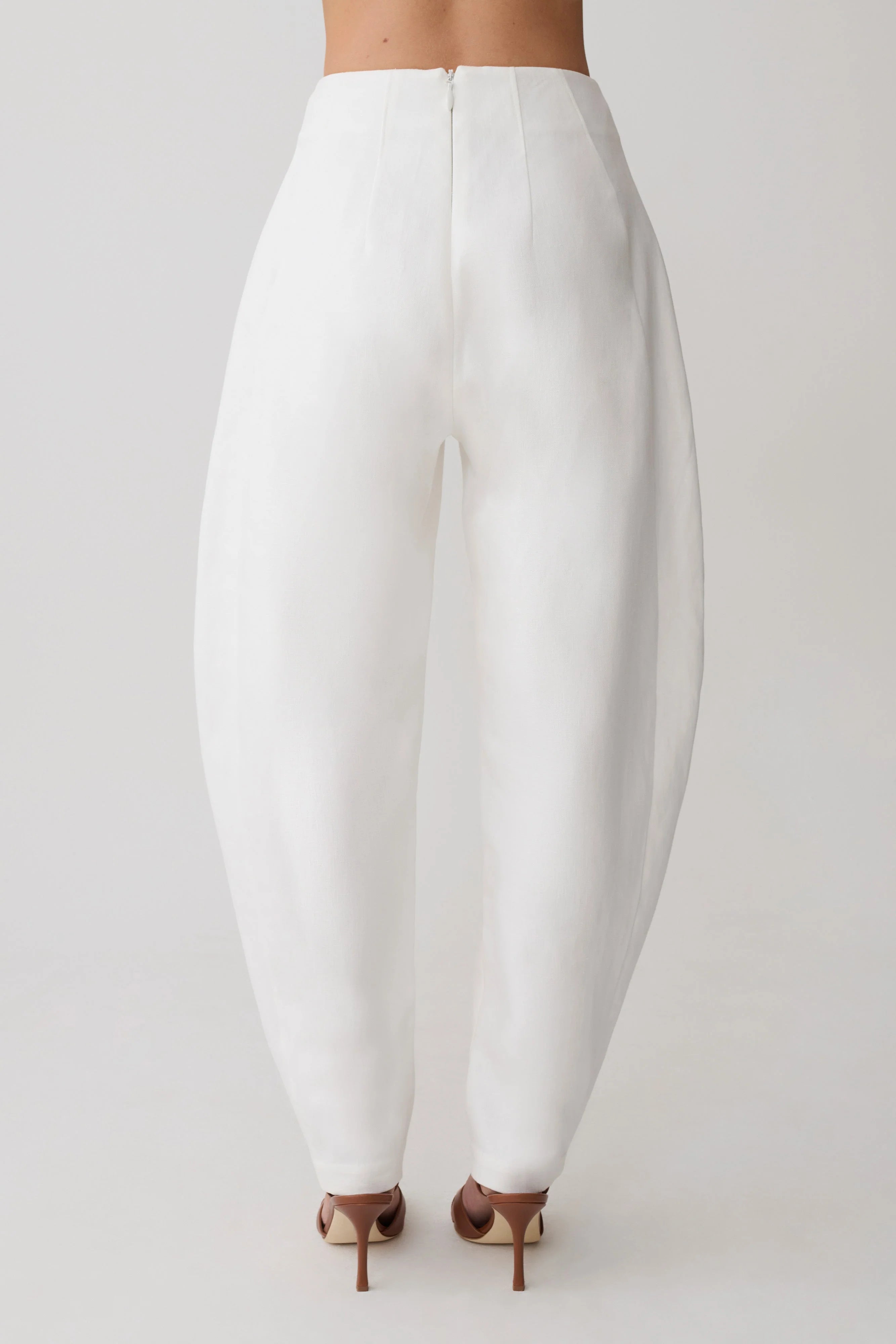 Oriana Linen Oversize Pants White